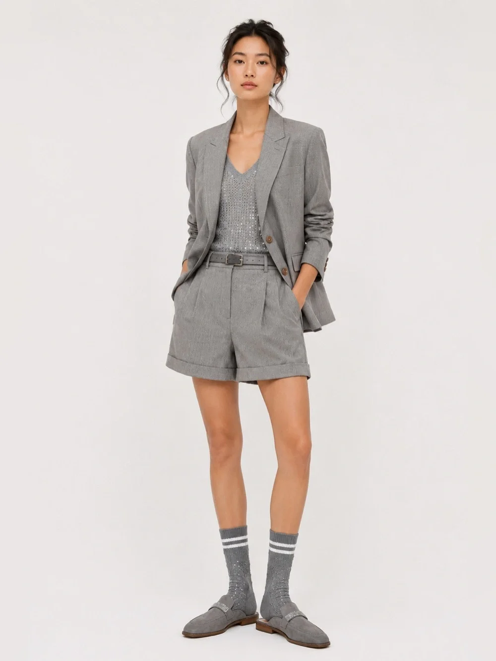 BRUNELLO CUCINELLI Sequin-Embellished Knit Socks